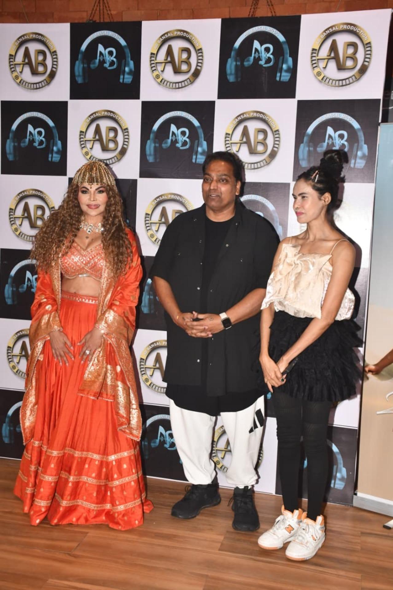 Rakhi Sawant poses with choreographer Ganesh Acharya 